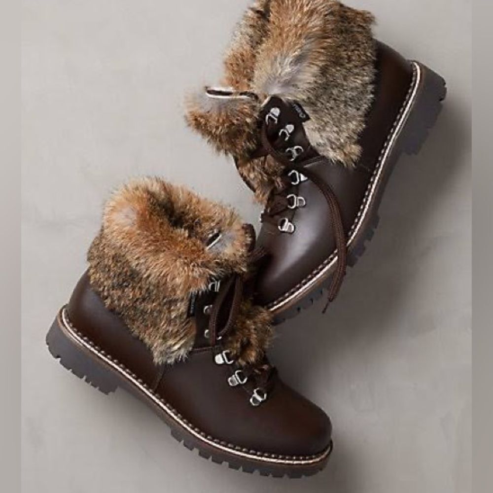 Lands End Womens 477938 Faux Fur Lined Cuff Boots Fisherman Core D20